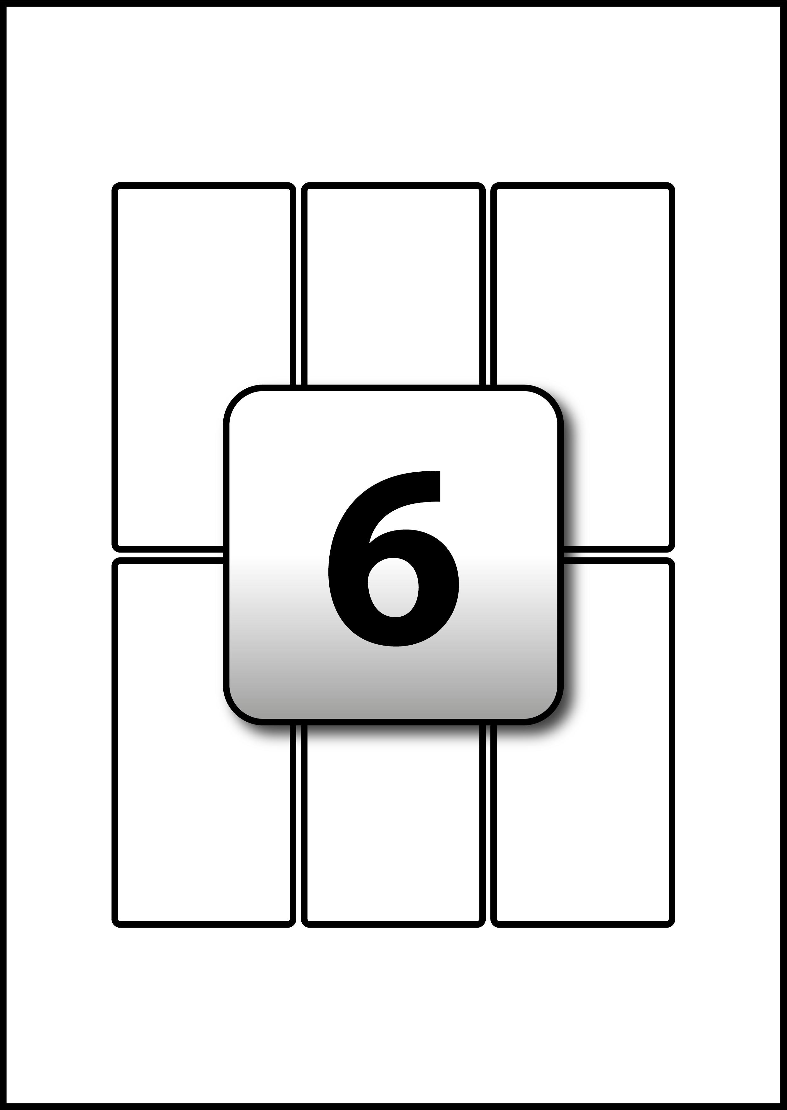 6 Clear / Transparent Labels per A4 sheet 48 mm x 98 mm Flexi Labels